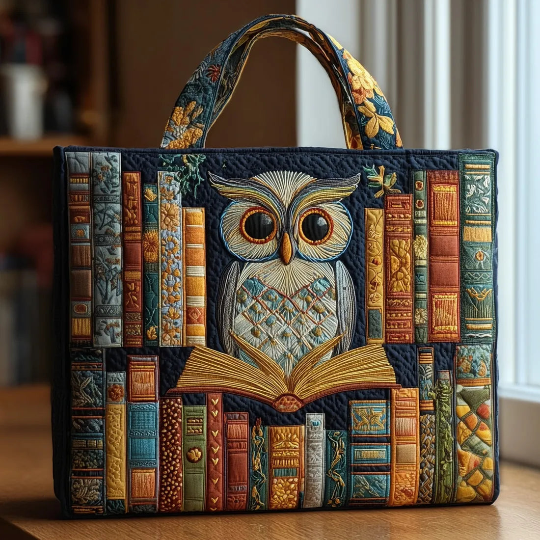 Bolsa Artesanal | Búho y Libros Antiguos
