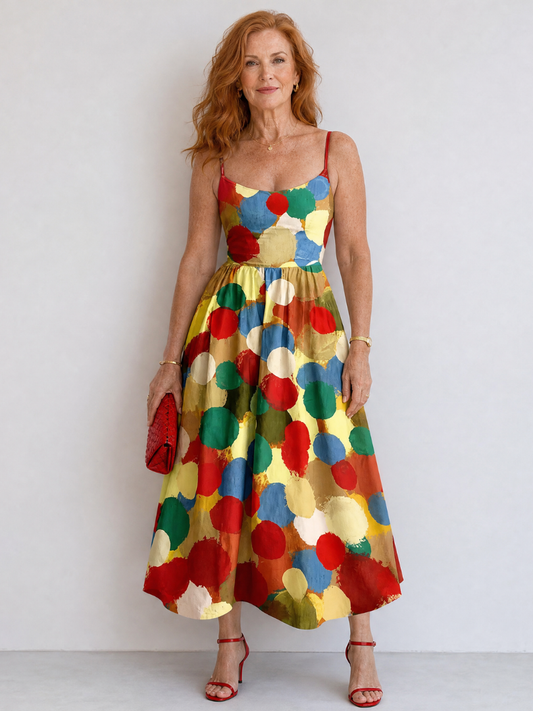 Karina Vestido midi con puntos grandes