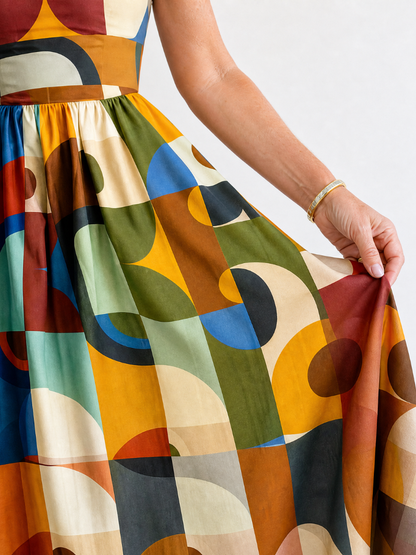 Olga Vestido midi con estampado geométrico