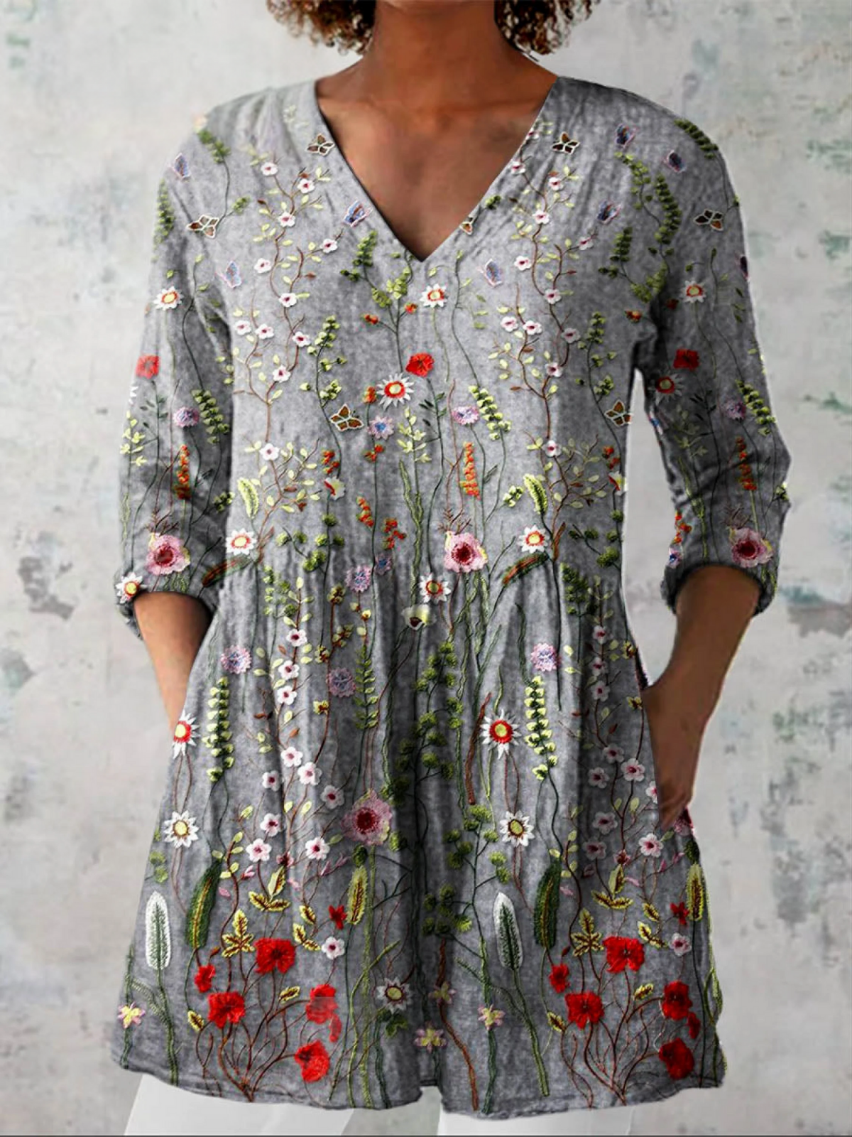 Valentina | Blusa Larga con Escote en V