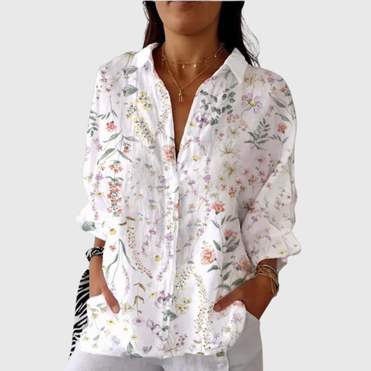 Blusa de Botones con Estampado Floral Silvestre
