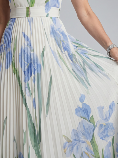 Ana Julia Vestido plisado con estampado de lirios