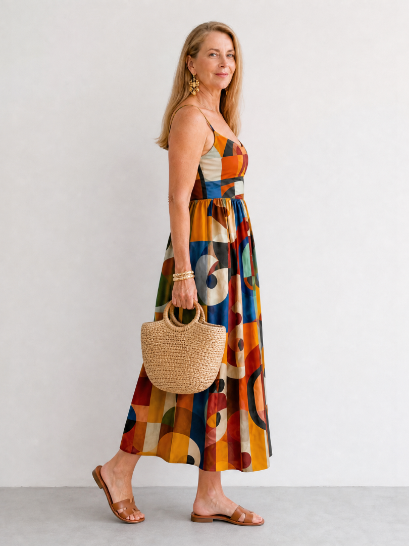Olga Vestido midi con estampado geométrico