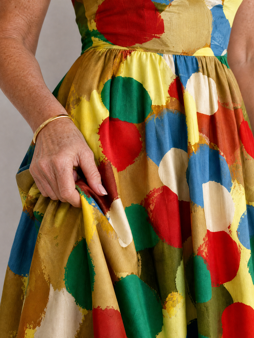 Karina Vestido midi con puntos grandes