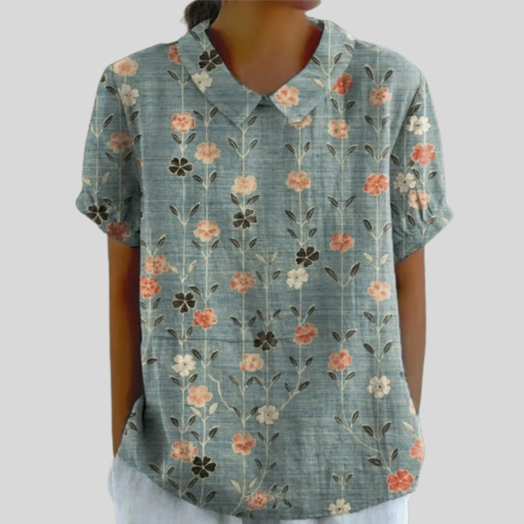 Blusa Floral de Elegante Comodidad