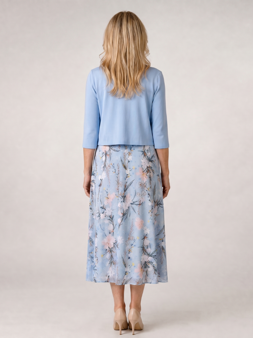 Liliana Vestido midi con estampado floral y bolero a juego