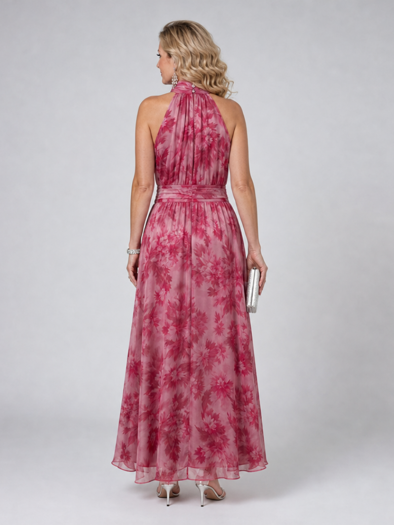 Yaretzi Vestido midi con estampado floral en tono mora