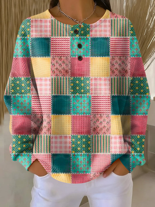 Mónica - Suéter con bloques cuadrados de color - Casa Esmeralda