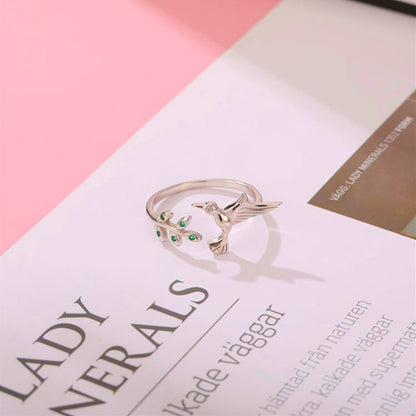 Anillo Camaleón con zirconias verdes en plata