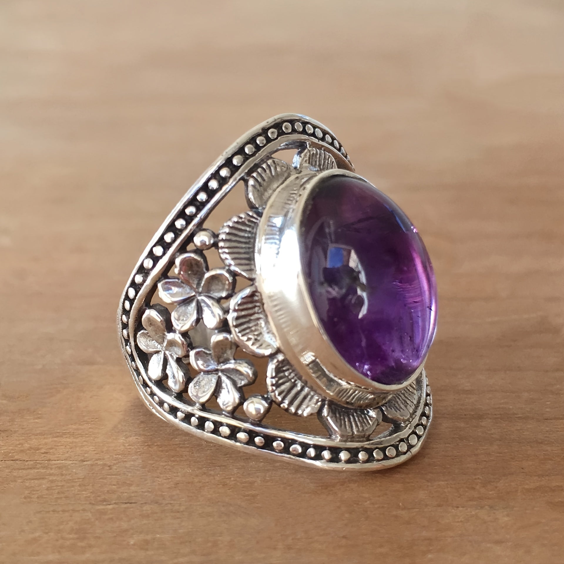 Anillo Hyda en Ágata y Amatista