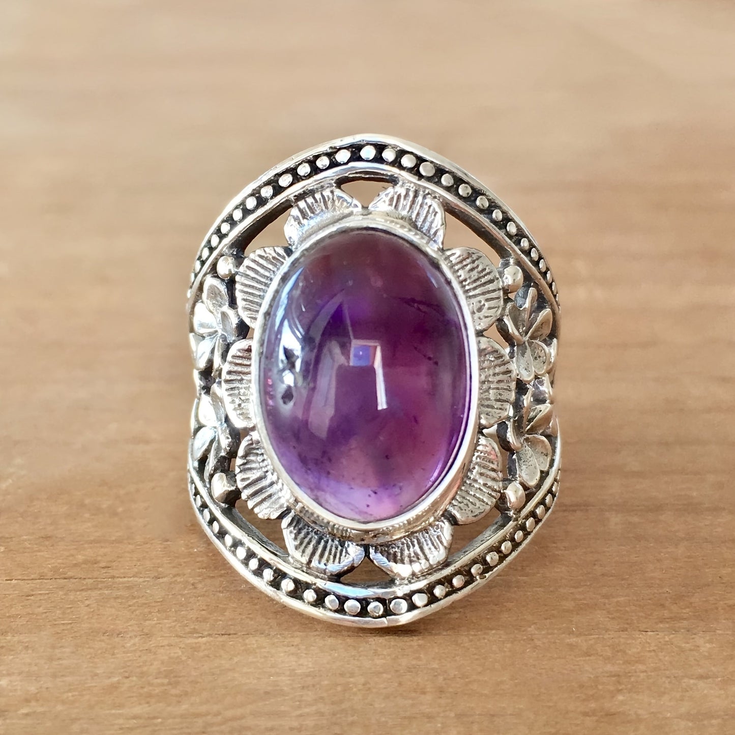 Anillo Hyda en Ágata y Amatista