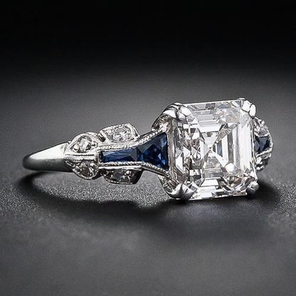 Anillo Retro en Azul y Plata