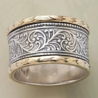 Anillo Retro en Oro y Plata