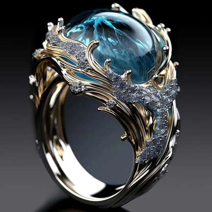 Anillo Vintage Océano en Cristal