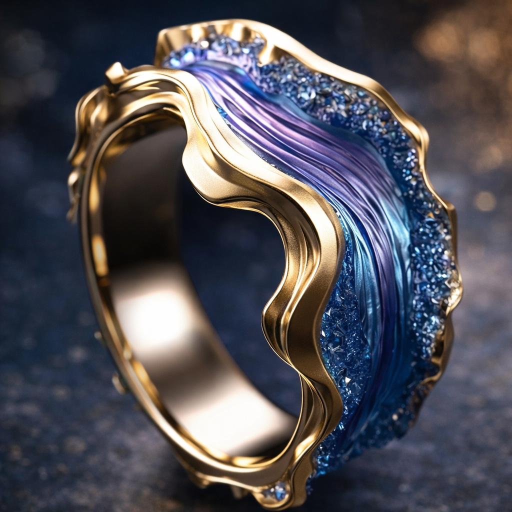 Anillo Vintage Oro Océano
