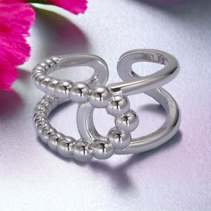 Anillo « Vittoria Banda Doble Trenzada » en Oro o Plata