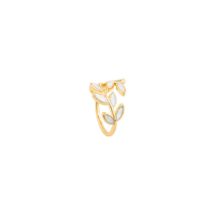 Anillo ajustable con Ópalo Blanco en Oro