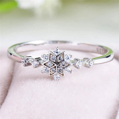Anillo copo de nieve de plata