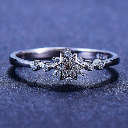 Anillo copo de nieve de plata