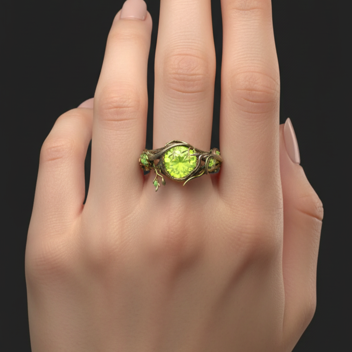 Anillo de Ópalo Natural Verde