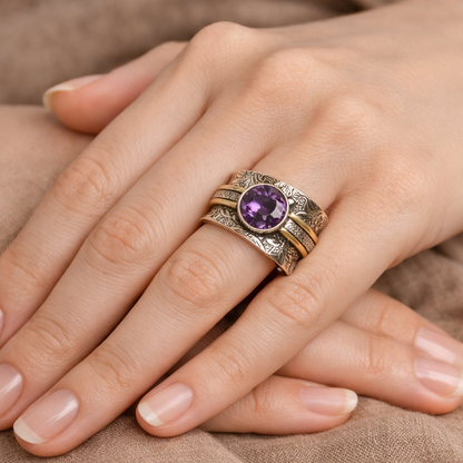 Anillo de meditación de cristal de Bohemia