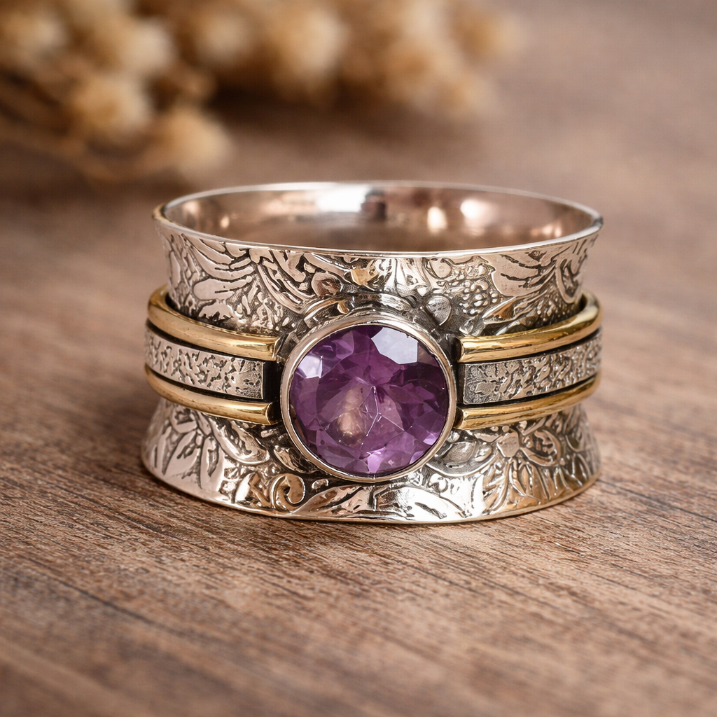 Anillo de meditación de cristal de Bohemia