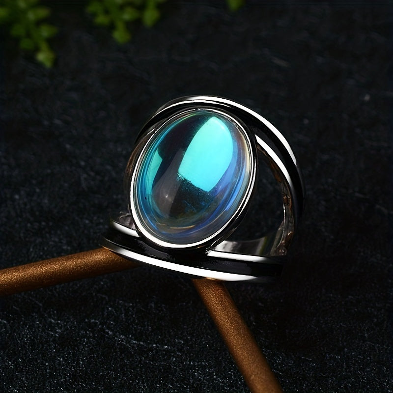 Anillo mágico de piedra lunar
