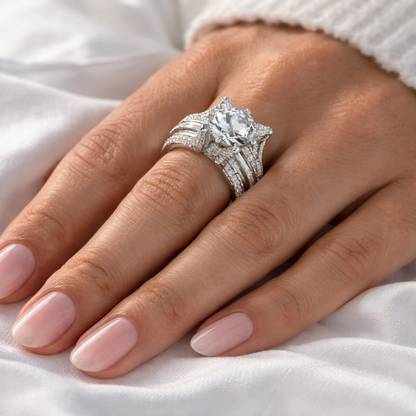 Anillo retro con zirconia