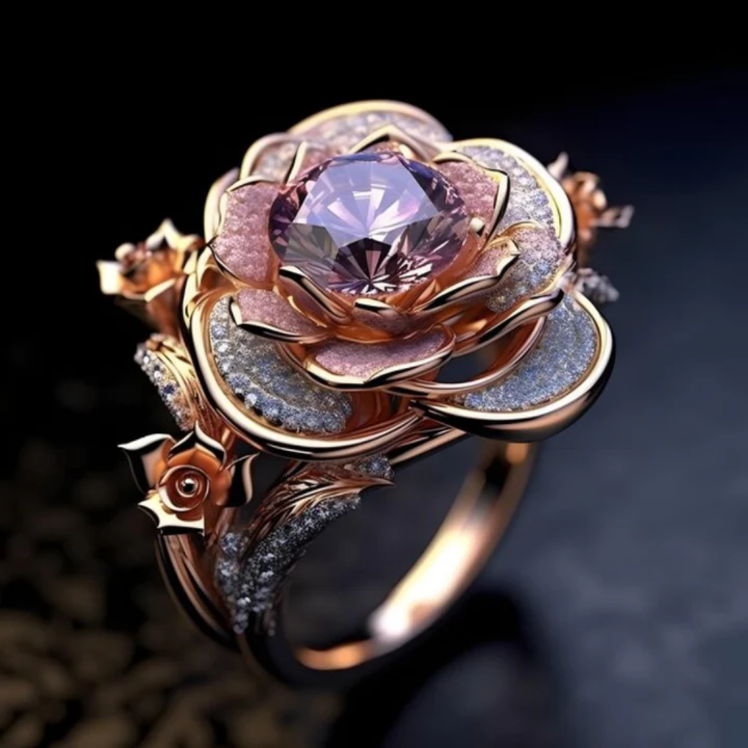 Anillos con Flores Exóticas en Capas