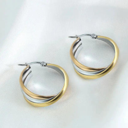 Aretes Boho de plata y oro