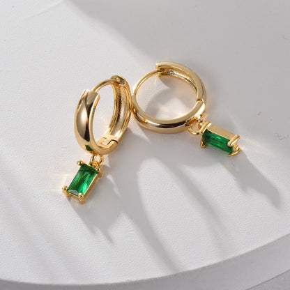 Aretes Elegantes Louisa con Esmeralda