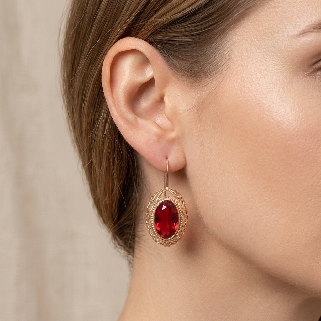 Aretes Thalessia de oro rosa