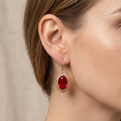 Aretes Thalessia de oro rosa