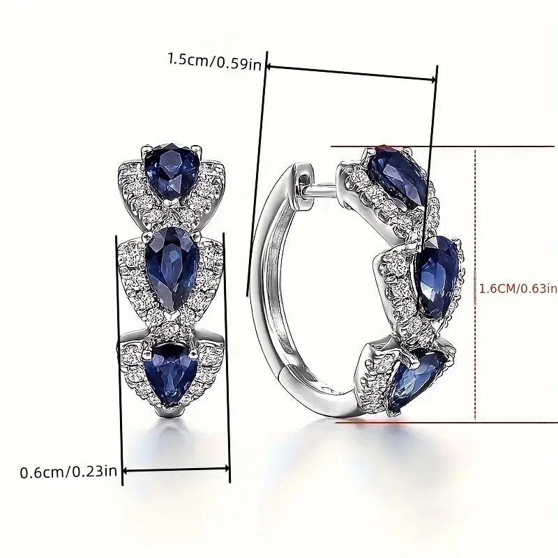Aretes a rayas con cristal brillante
