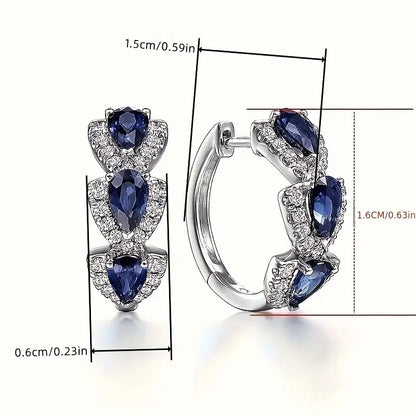 Aretes a rayas con cristal brillante