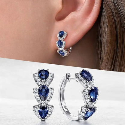 Aretes a rayas con cristal brillante