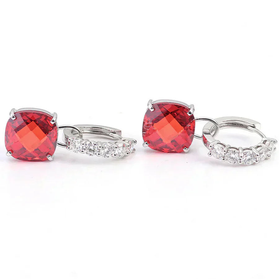 Aretes con rubíes y diamantes
