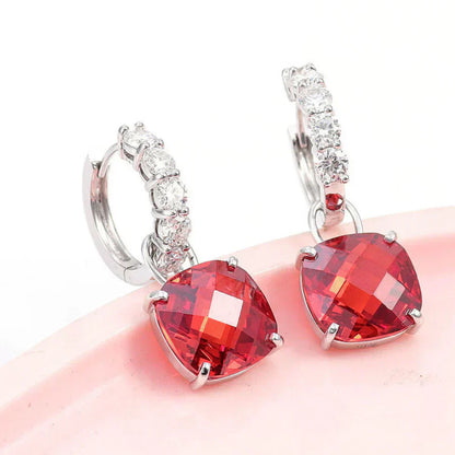 Aretes con rubíes y diamantes