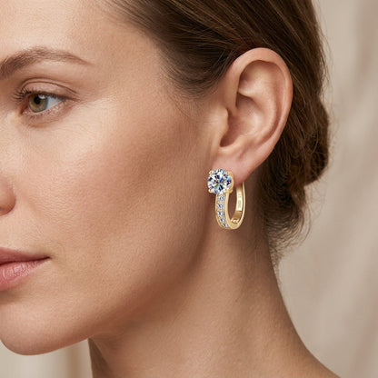 Aretes de Argo con Moissanite