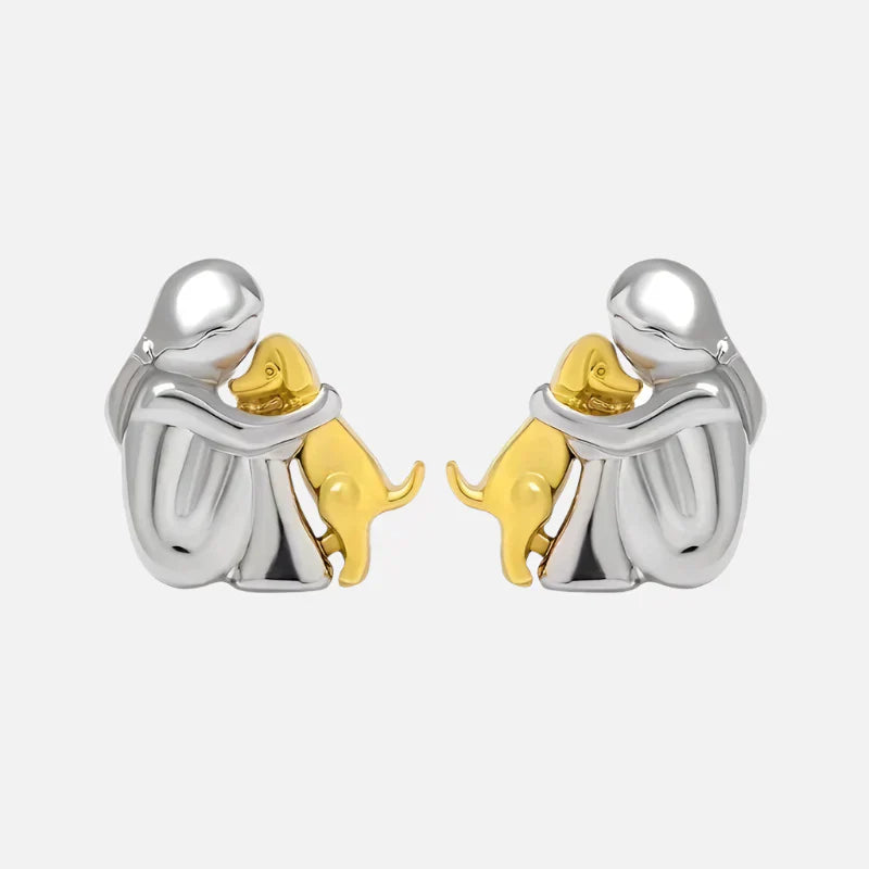 Aretes de dos colores, plata y oro