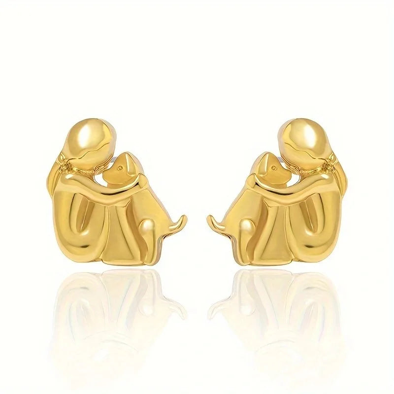 Aretes de dos colores, plata y oro