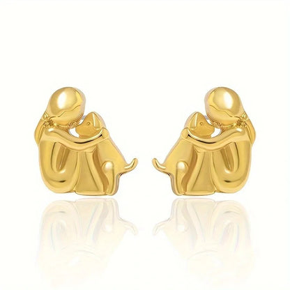 Aretes de dos colores, plata y oro