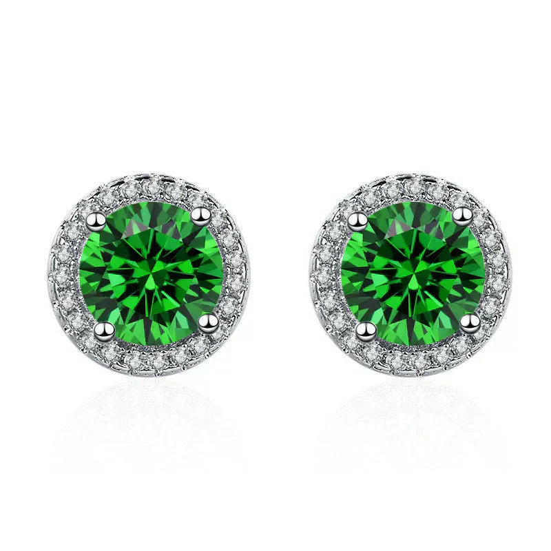 Aretes de esmeraldas y diamantes