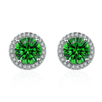 Aretes de esmeraldas y diamantes