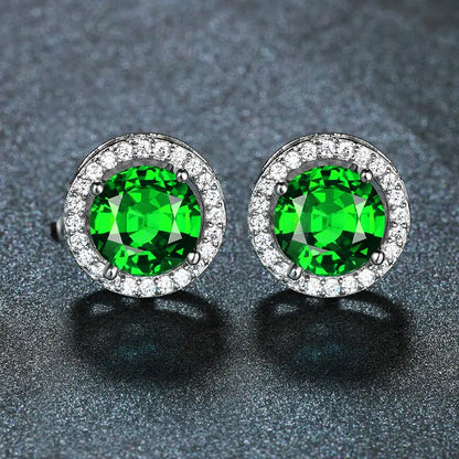 Aretes de esmeraldas y diamantes