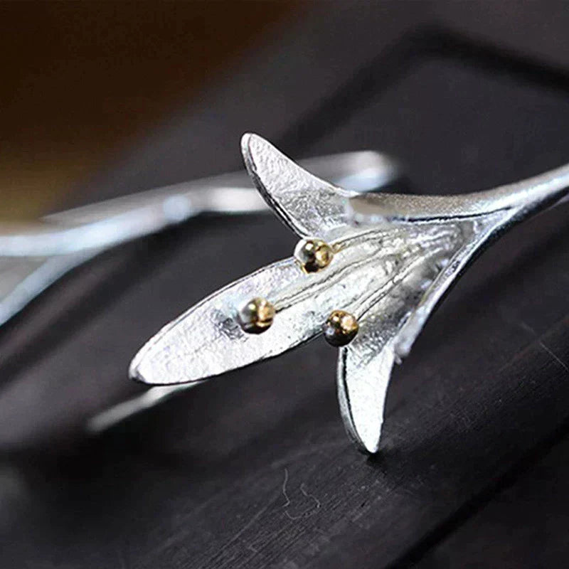 Aretes de flores de plata