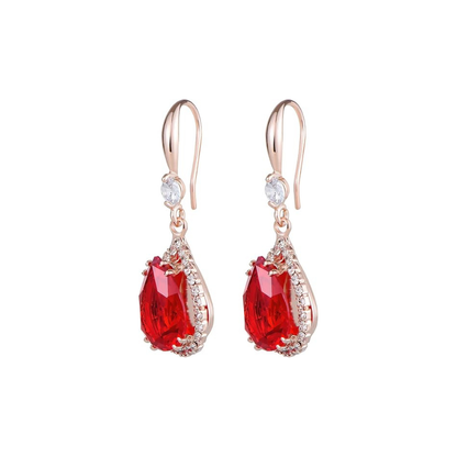 Aretes de gota de rubí