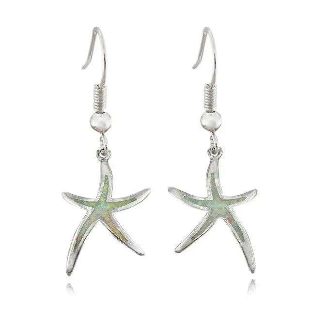 Aretes de ópalo y plata