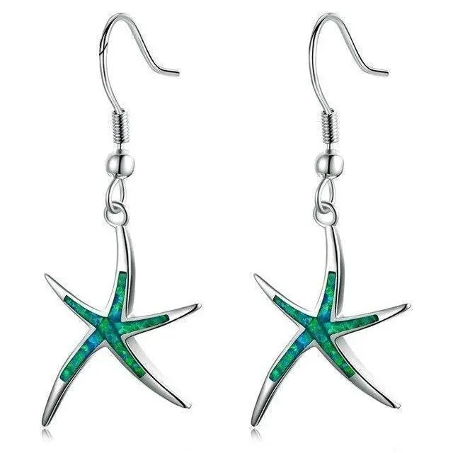 Aretes de ópalo y plata