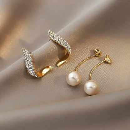 Aretes de oro con perlas
